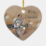 Marquise Diamond Ring Engagement Heart Ornament