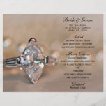 Marquise Diamond Ring Wedding Menu Flyers