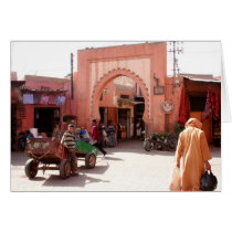 marrakesh medina door greeting cards