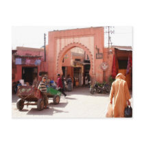 marrakesh medina door post card