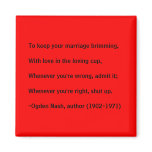 Marriage advice - magnet