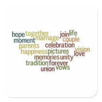 Marriage Collection Of Words (Wedding Wordle) Sticker