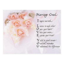 Marriage Creed Postcard