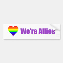 Marriage Equality bumper sticker "We're Allies"