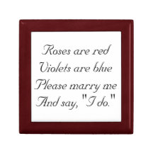 Marriage Proposal Poem on Engagement Ring Gift Box