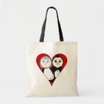 Married Heart Penguins Canvas Bag