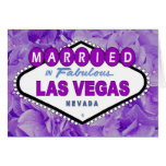 Married In Fabulous Las Vegas Lilac Flower Backgro cards