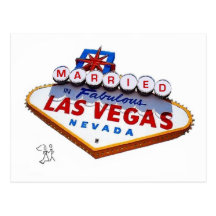 MARRIED In Fabulous Las Vegas Postcard