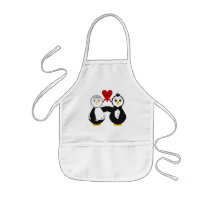 Married Penguins Thinking Love Aprons