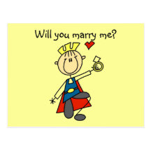 Marry Me Wedding Proposal Tshirts and Gifts Postcard