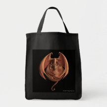 Mars Dragon Grocery Tote Bags