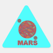 Mars Red Planet Art Triangle Stickers