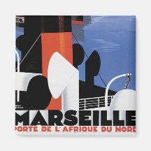 Marseilles Poster Refrigerator Magnets