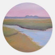 Marsh Channel Sunrise Round Sticker