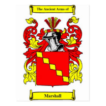 Marshall (English) Coat of Arms Postcards