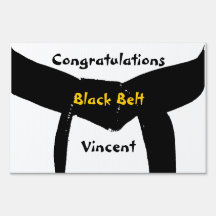 Martial Arts Black Belt Congratulations Yard Sign