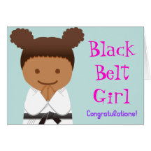 Martial Arts Black Belt Girl Smile Card グリーティング・カード