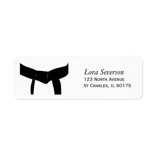 Martial Arts Black Belt Return Address Labels