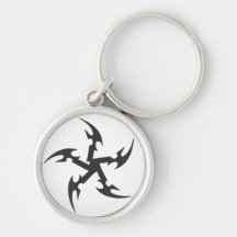 Martial Arts Black Ninja Star Shiruken Keychain