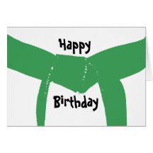 Martial Arts Green Belt Birthday Cards
