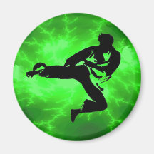 Martial Arts Green Lightning Man Fridge Magnet