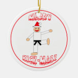 Martial Arts Merry Kick Mas Black Belt Ornament