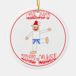 Martial Arts Merry Kick Mas Blue Belt Ornament