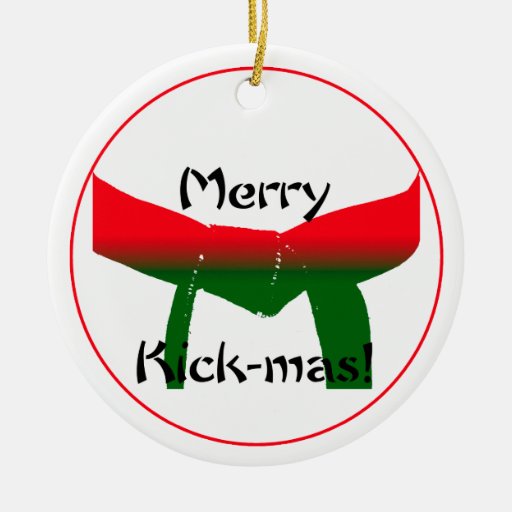 Martial Arts Merry Kick Mas Ornament