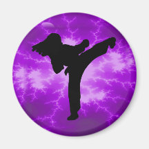 Martial Arts Purple Lightning Girl Magnets
