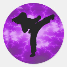 Martial Arts Purple Lightning Girl Stickers