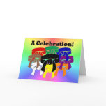 Martial Arts Ring of Belts Celebration invitations Greeting Card