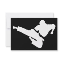 martial arts silhouette invitations