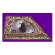 Martian $ Nineteen Point Five Cydonians Note GIF Business Card Template