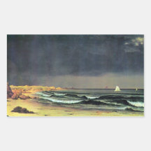 Martin Johnson Heade - Emerging storm Narragansett Rectangle Sticker