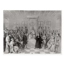 Martin Luther in front of Charles V Postcard