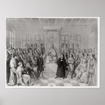 Martin Luther in front of Charles V Print