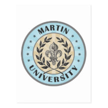 Martin University Light Blue Post Card