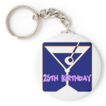 Martini 25th Birthday Gifts Key Chains