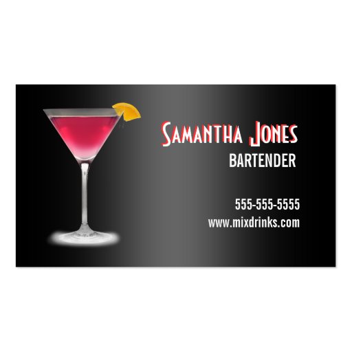 Martini Bartender Business Card