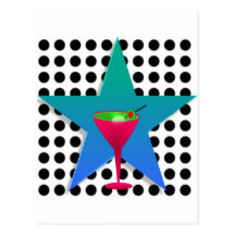 Martini Dots - Cool Olive Postcard