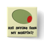 Martini Drinkers T-Shirts and Gifts Olive Design Buttons