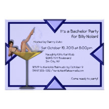 Martini Girl Bachelor Party Invites