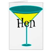 Martini Glasses Hen Cards