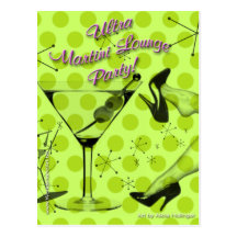 Martini Lounge Postcard Invitation
