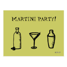 Martini Party Invitation Postcard