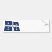 Martinique Waving Flag Bumper Stickers