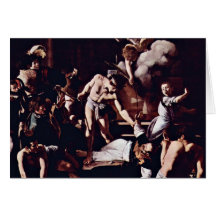 Martyrdom Of St. Matthew By Michelangelo Merisi Da Greeting Card
