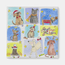 Marvellous Mutts Christmas fridge magnet