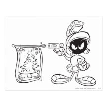 Marvin the Martian Christmas Tree Pop Gun Postcards