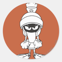 Marvin the Martian Mad at You Round Stickers